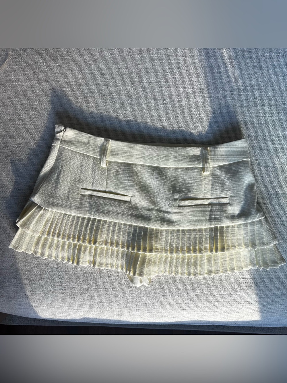 Lioness Mini Skirt with Cream Pleated Ruffles - Picture 3 of 4